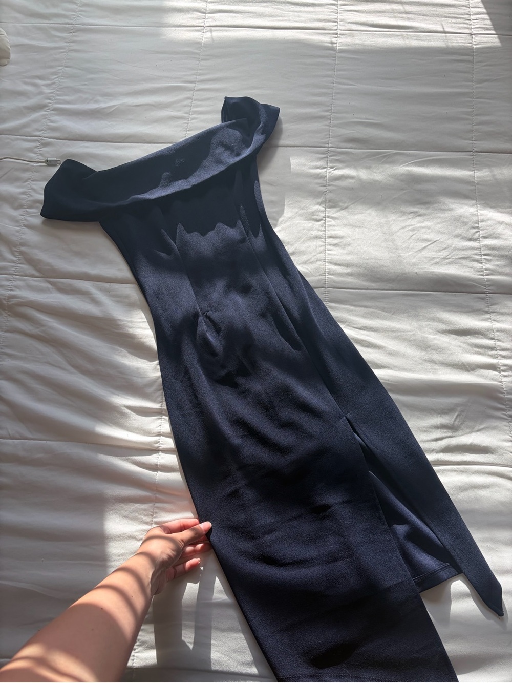 Hello Molly Off-Shoulder Navy Women’s Dress